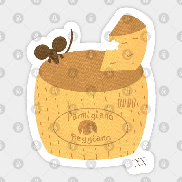 Tuscan Parmigiano Reggiano and Mouse Sticker by Ipoole